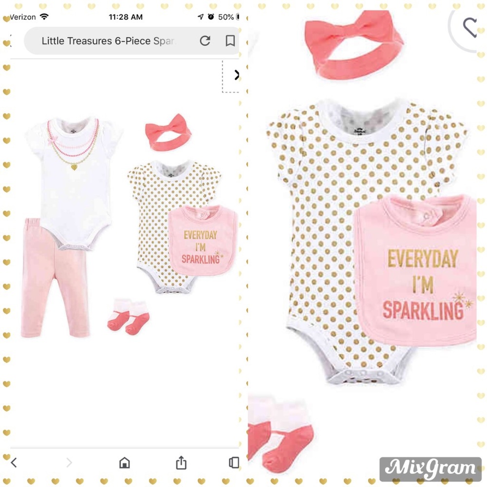 🎀 LITTLE TREASURE 6-PIECE SET SIZE: 3-6 MONTHS 🎀